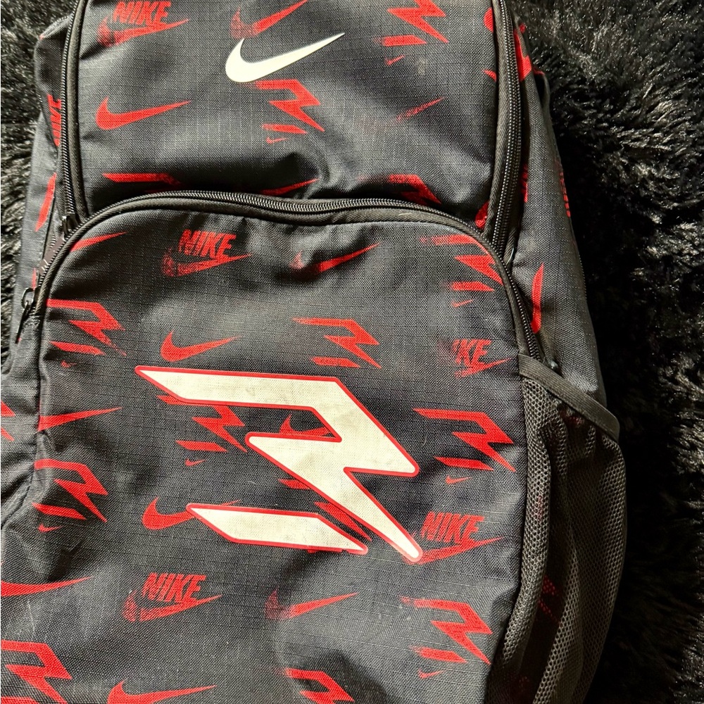 Nike 3Brand Russell Wilson Blitz Black and Red Graphic Men's Backpack